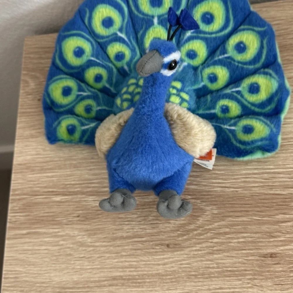 Wild Republic Peacock Plush Stuffed Animal 2020 Blue Green Soft Toy 12